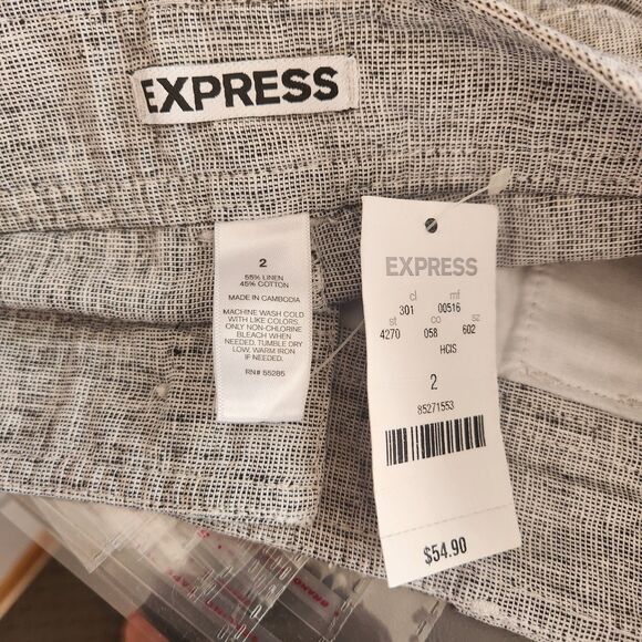 EXPRESS SHORTS womens size 2 sailor hot pants booty low rise linen blend NWT - Picture 9 of 10